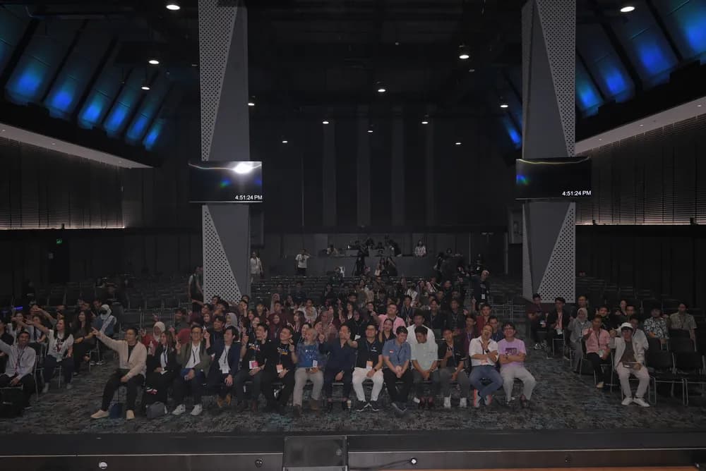The full auditorium seen from the stage at SCALECON Surabaya 2026