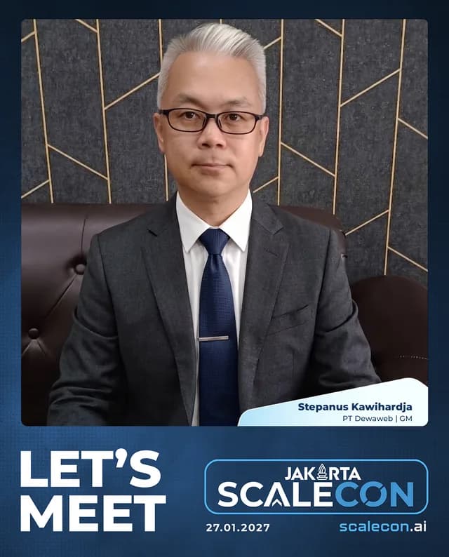 Participant Twibbon reading Let's Meet, with an attendee photo, name and job title